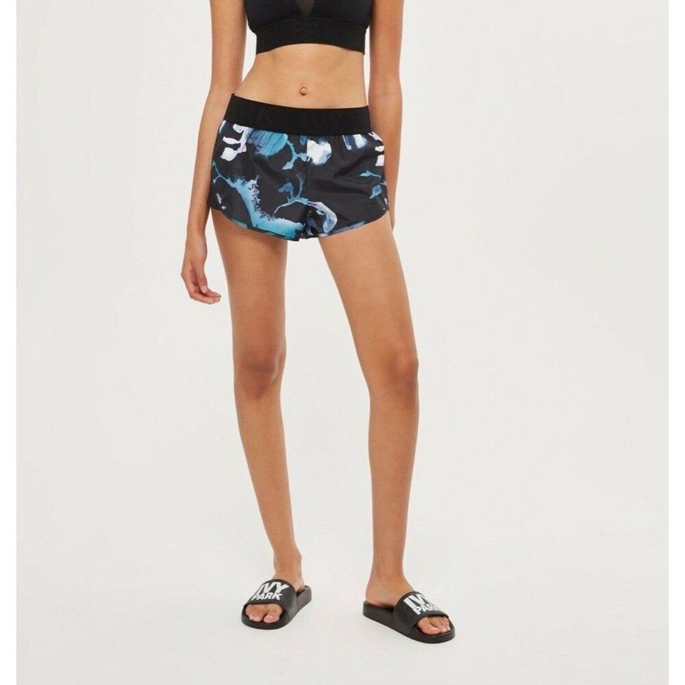 Ivy Park Panel Woven Runner Shorts in Black/Blue L